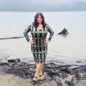 Fashion Nova Multicolor Sequin Long Sleeve Dress